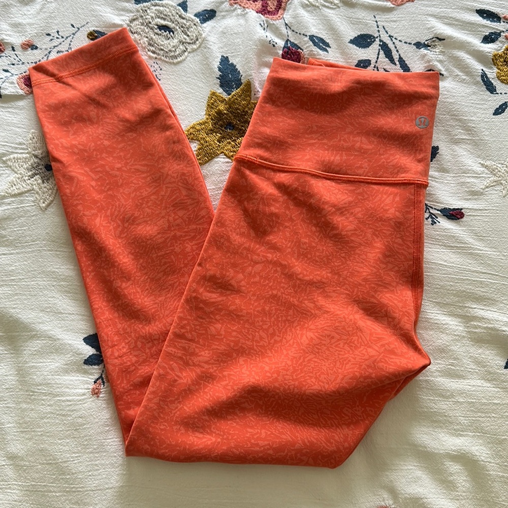 lululemon athletica Coral Patterned Leggings
